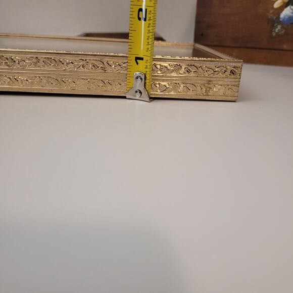 Vintage Gold Toned Frame Art Optional Oval Deep Insert 8x6in Wall Hanging Shelf - Picture 10 of 16